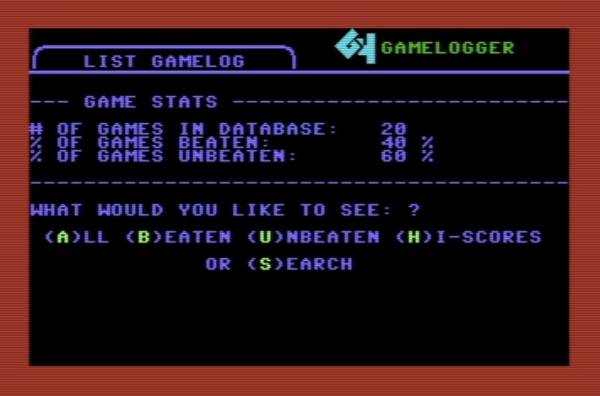 64GameLogger Stats Screen